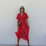 Paula Echevarría con vestido de Mango.