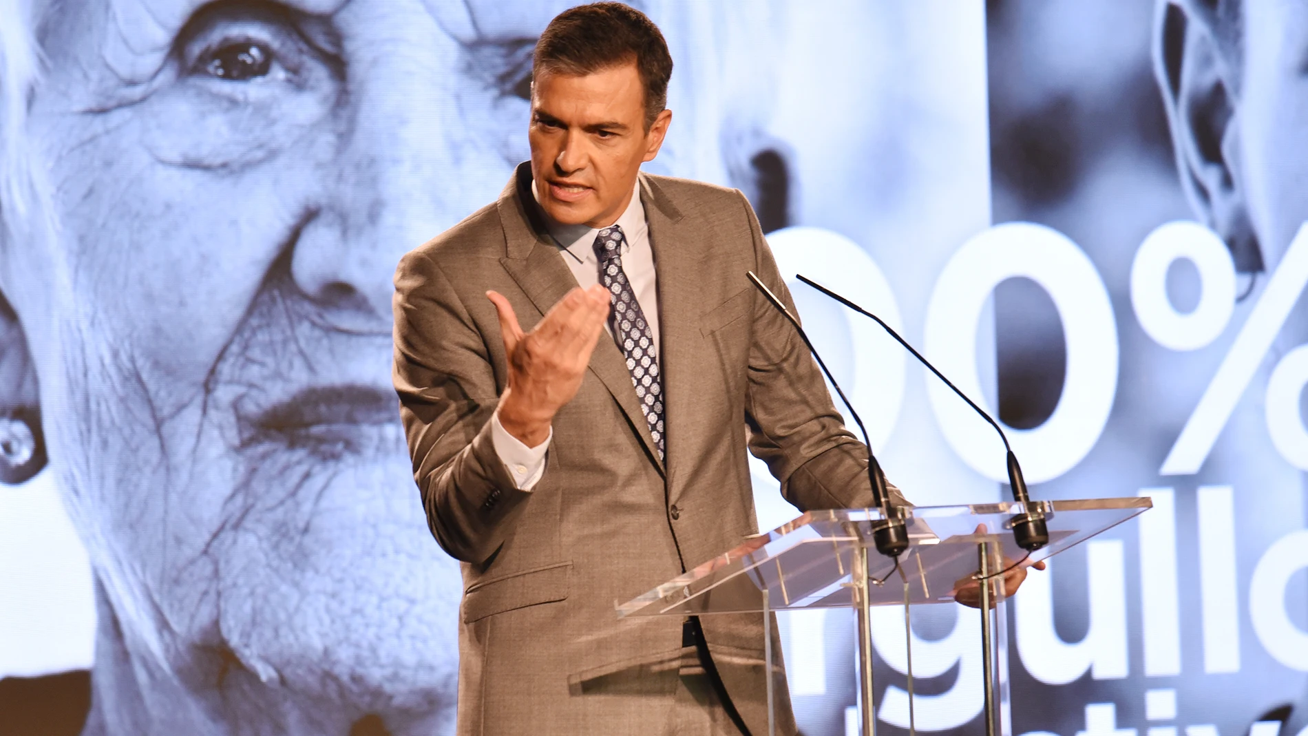 El presidente del Gobierno, Pedro Sánchez, ayer en un acto en Guadalajara