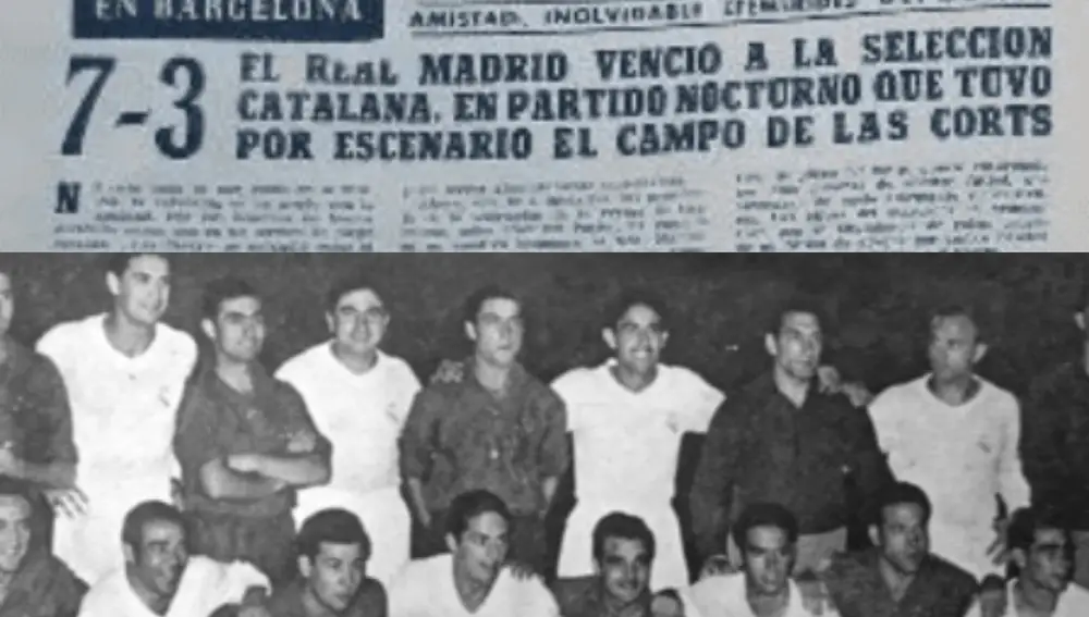 Histórica efeméride deportiva de la Copa de la Amistad entre el Real Madrid y la Selección Catalana