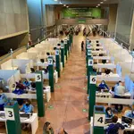Punto de vacunación en el Estadio de La Cartuja