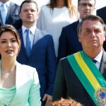 El presidente Jair Bolsonaro y su esposa Michelle