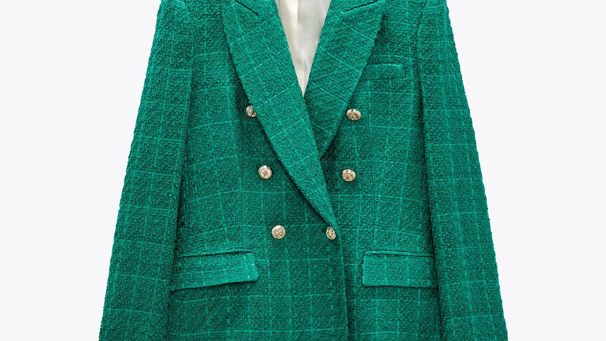 Blazer estructura cruzada, de Zara