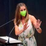 La concejal Mar Espinar, portavoz del grupo municipal del PSOE, durante el pleno extraordinario de septiembre