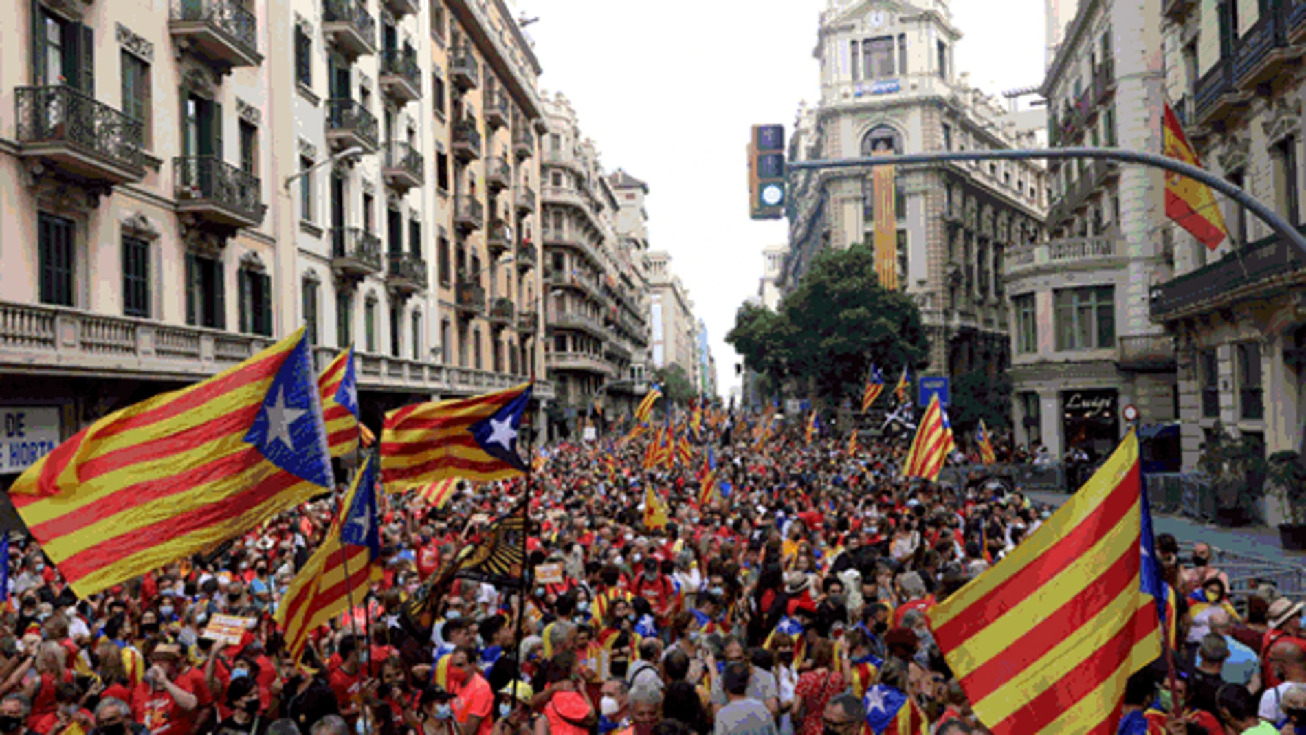Imagen de una manifestación independentista en Barcelona