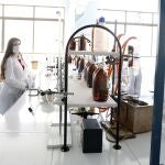 Alumnos del ciclo superior de formación profesional en la rama de Química Industrial durante una clase en el instituto de Jesuitas de Bilbao