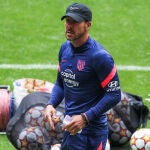 Simeone, en el último entrenamiento del Atlético