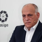 Javier Tebas, durante la presentación del acuerdo entre LaLiga y Burger King