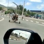 Imagen grabada por un conductor del autogiro llegando a la gasolinera