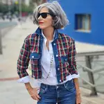 Carmen Gimeno con cazadora vaquera de Bershka.