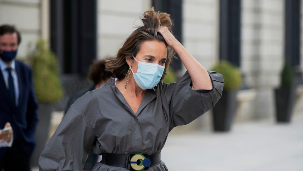 La portavoz del PP en el Congreso, Cuca Gamarra, a su llegada a una comisión de investigación en el Congreso, a 23 de septiembre de 2021, en Madrid, (España).