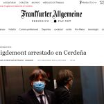 Edición digital del diario alemán Frankfurter Allgemeine con la detención de Carles Puigdemont