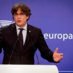 Carles Puigdemont, en el Parlamento Europeo en marzo de 2021
