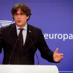 Carles Puigdemont, en el Parlamento Europeo en marzo de 2021
