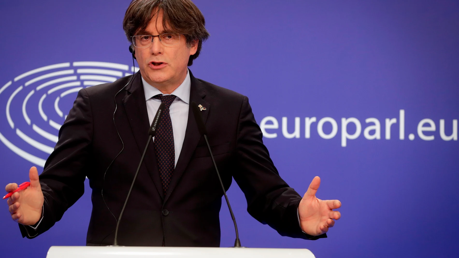 Carles Puigdemont, en el Parlamento Europeo en marzo de 2021
