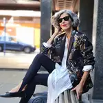 Carmen Gimeno con leggings 'fuseau' .