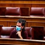 El diputado de Podemos Alberto Rodríguez durante el pleno del Congreso celebrado este martes