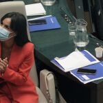 La vicealcaldesa de Madrid, Begoña Villacís, durante el Pleno de ayer