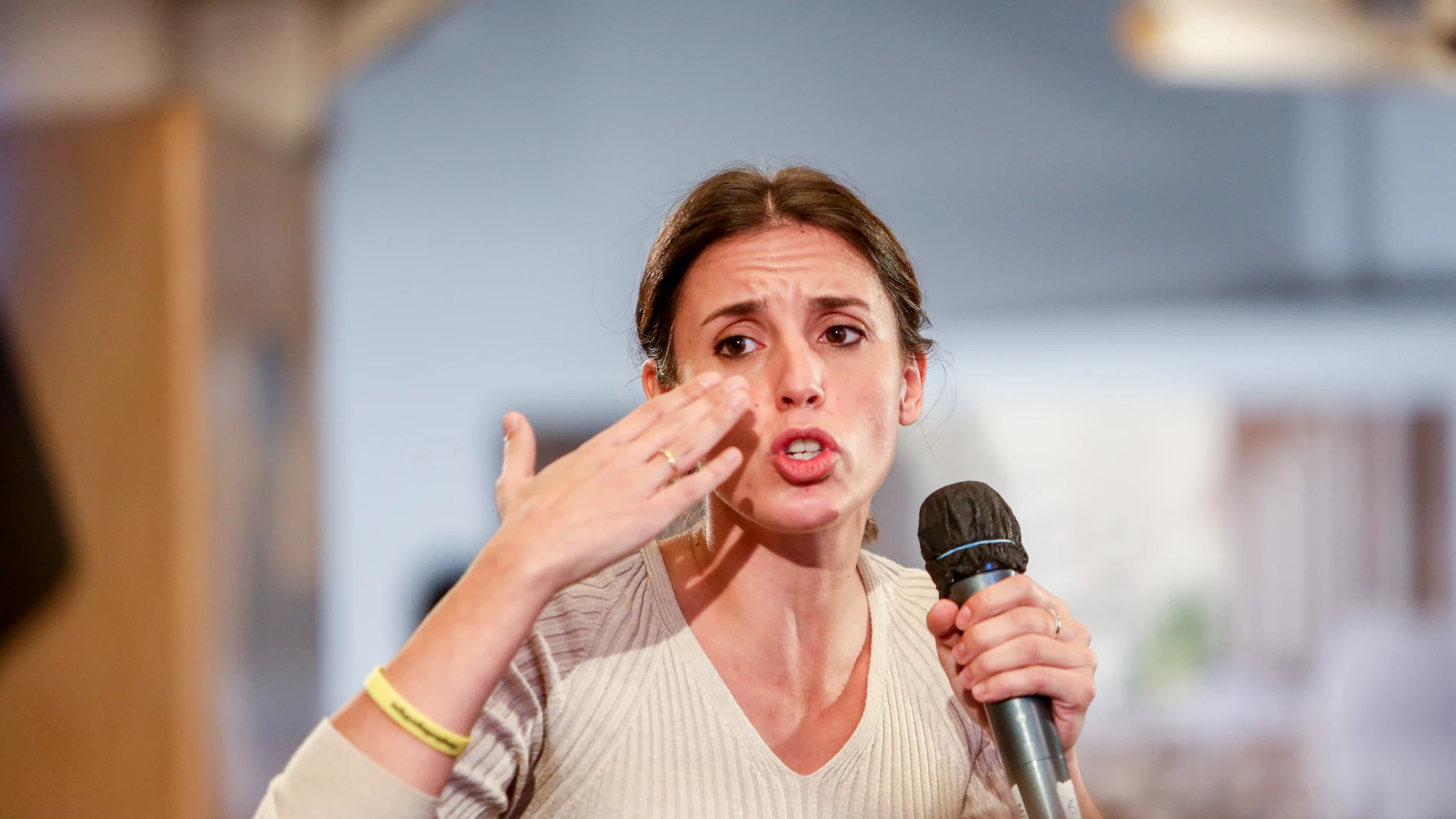 La ministra de Igualdad, Irene Montero, interviene en el encuentro 'El feminismo de la cuarta ola: una nueva generación de derechos feministas', en el Espacio Bertelsmann