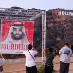 Cengiz acudió al Mall, la explanada monumental del centro de la capital estadounidense, para destapar frente al Capitolio un gran retrato fotográfico de Khashoggi