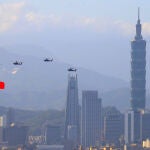 Exhibición de los aviones militares taiwaneses en el Día Nacional de Taiwán