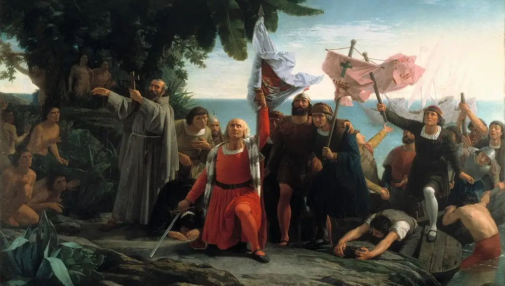 Cristóbal Colón desembarca en la isla Guanahaní (San Salvador)