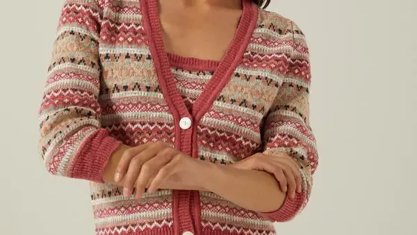 Cardigan jacquard algodón orgánico, de Springfield