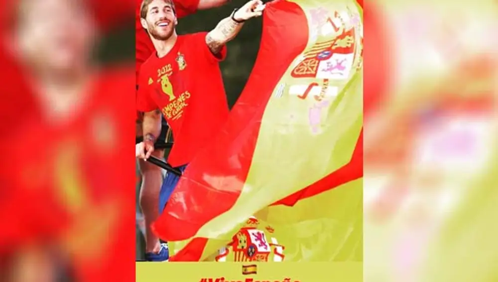 Foto que publicó Sergio Ramos en su cuenta de Instagram para celebrar la Fiesta Nacional.