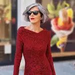 Carmen Gimeno con el vestido de punto que más estiliza.