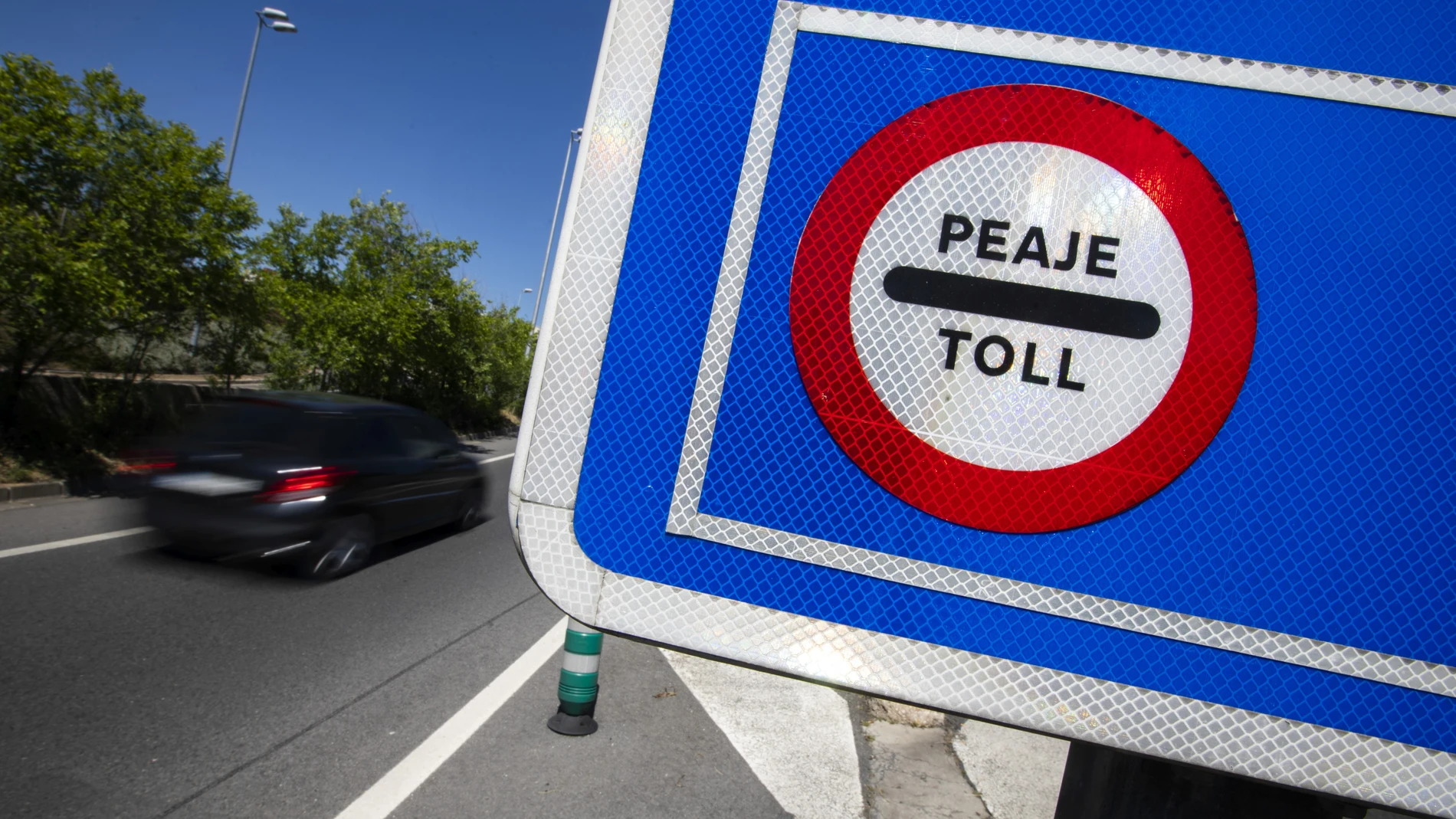 Cartel de peaje en las inmediaciones de la M-30 de Madrid