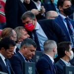 Joan Laporta, el presidente del Barcelona, en el Camp Nou en el partido ante el Dinamo