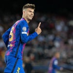 Gerard Piqué, en el partido contra el Dinamo de Kiev