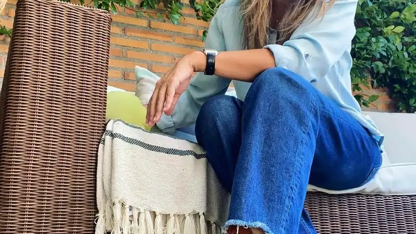 Nuria Roca con los botines cómodos.