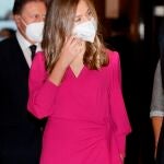 La princesa Leonor a su llegada al tradicional concierto de los Premios Princesa de Asturias, este jueves en el Auditorio Príncipe Felipe de Oviedo.