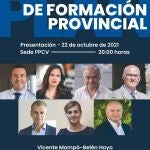 Cartel de los cursos de formación del PP de Valencia