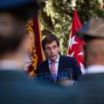 El alcalde de Madrid, José Luis Martínez-Almeida, en el acto de inauguración de los jardines de los Huérfanos de la Guardia Civil
