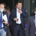 El líder de la Liga, Matteo Salvini, tras comparecer en la corte de Palermo