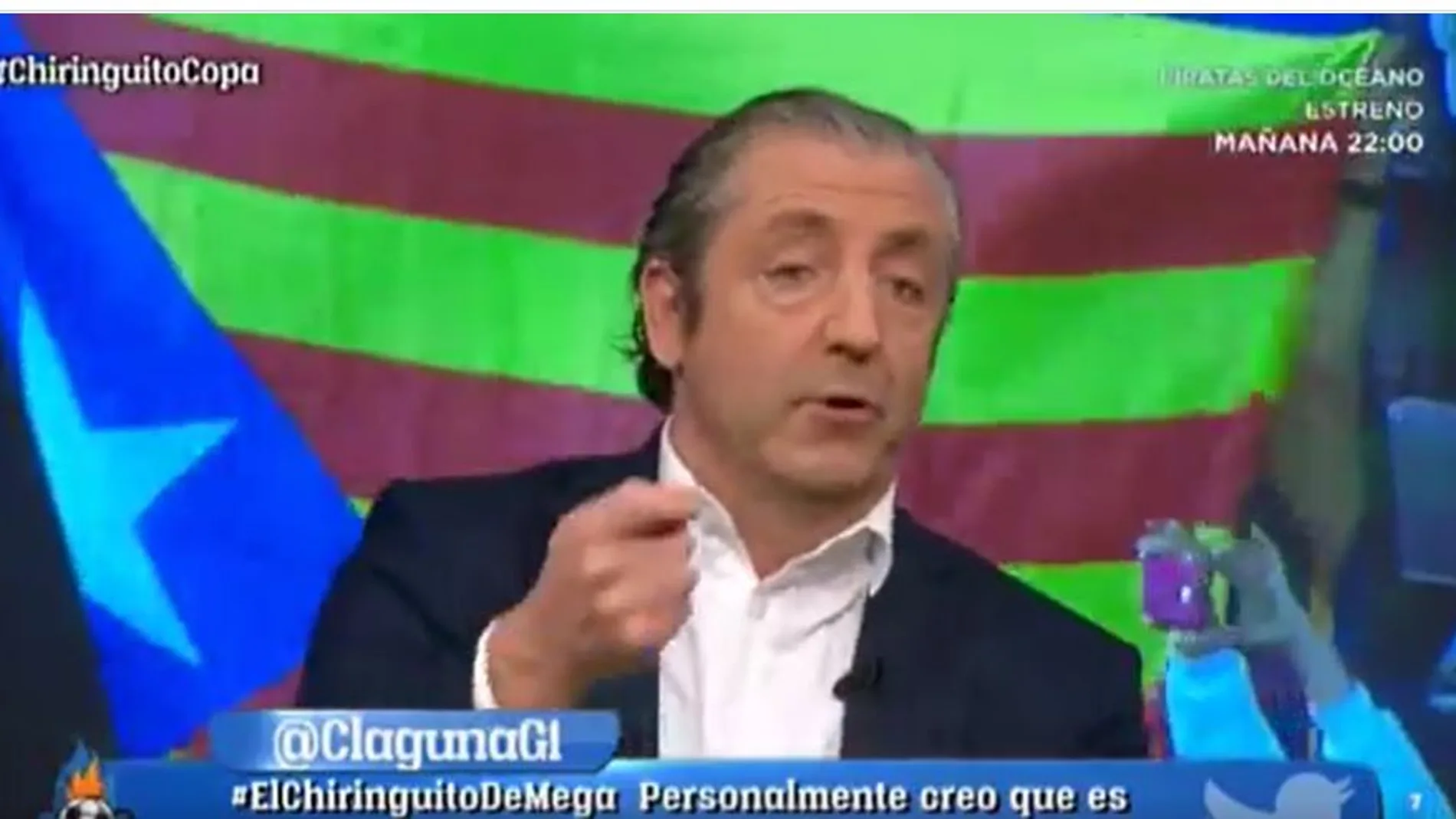 Josep Pedrerol en El Chiringuito. Laporta quiso fichar en el programa