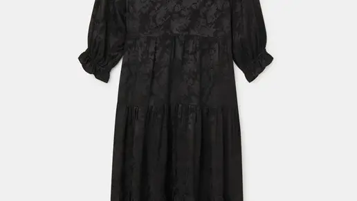 Vestido midi satinado jacquard, de Couchel