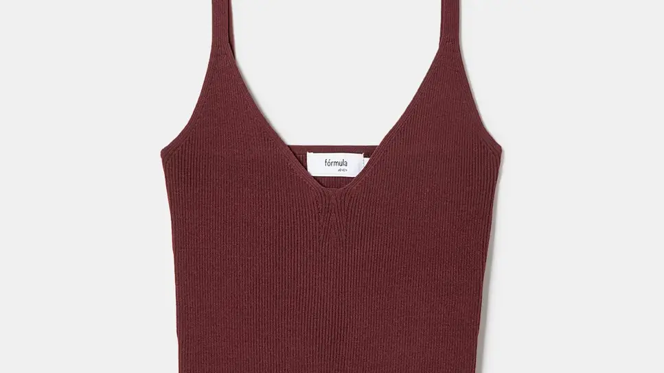 Top crop tirantes canalé, de Fórmula Joven