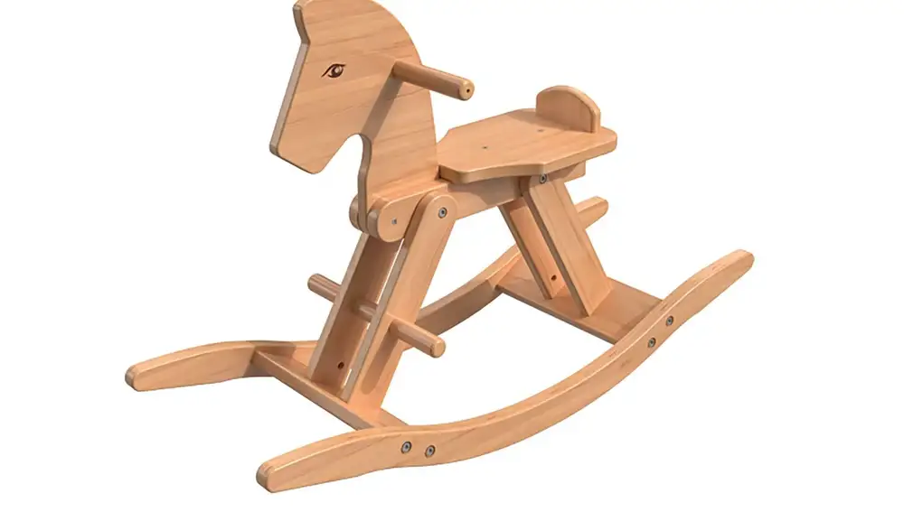 Caballo balancín de madera