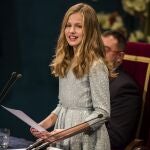 La Princesa Leonor ofrece su primer discurso publico a la edad de 13 años durante la Ceremonia de Entrega de los Premios Princesa de Asturias 2019