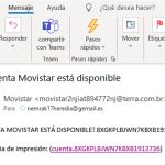 Imagen del correo "phising" que están recibiendo algunos clientes de Movistar desde hace diez días.