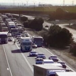 Tráfico denso en la A-62 a la altura de Tordesillas