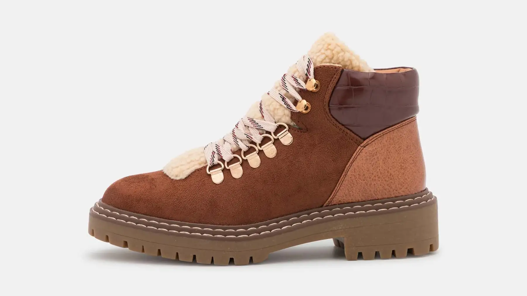 Botas de invierno con cordones y detalle de borrego, de Only Shoes