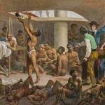 Grabado de J. M. Rugendas, de 1835, sobre un barco de esclavos brasileño