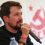 El exvicepresidente del Gobierno, Pablo Iglesias en la Fiesta del PCE