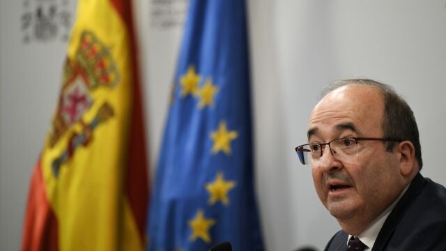 El ministro de Cultura, Miquel Iceta, durante una reciente rueda de prensa / Europa Press