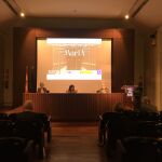 Presentación ante la Prensa de MarIA, con la presencia de Carme Arrigas (izda.), secretaria de Estado, Ana Santos, directora de la BNE, y Mateo Valero (dcha.), director del CNS