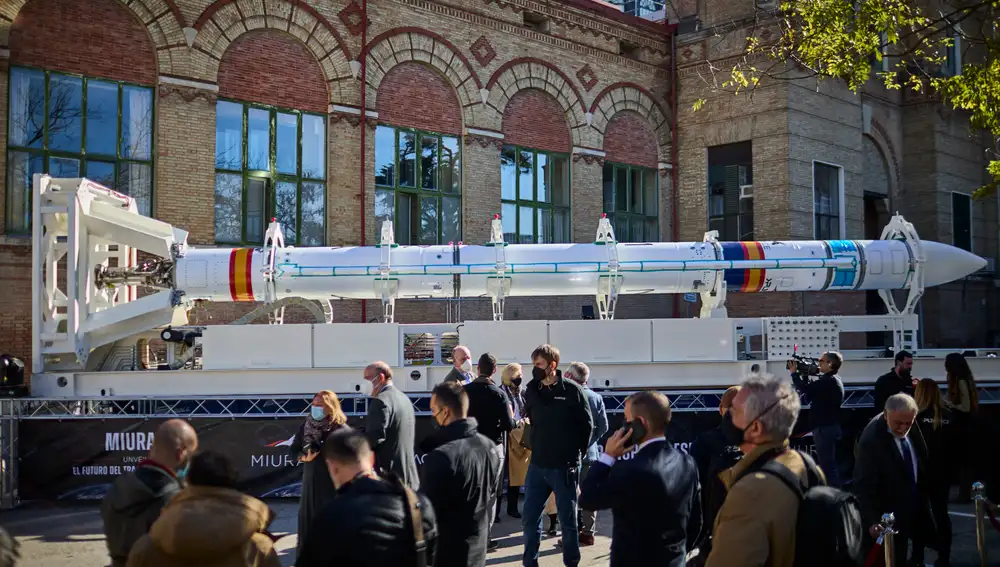El Miura 1 es el primer cohete de fabricación española que se lanzará al espacio. Expuesto los días 12, 13 y 14 de noviembre delante del Museo de Ciencias Naturales-