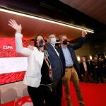 La exministra de Sanidad, Leire Pajín, el presidente de la Generalitat valenciana, Ximo Puig y el expresidente del Gobierno, José Luis Rodríguez Zapatero, participan en un coloquio del XIV Congreso del PSPV-PSOE